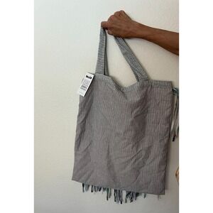 Saako Roxy Fringe Shoulder Tote Bag Women's White Black Plaid 100%Handmade New